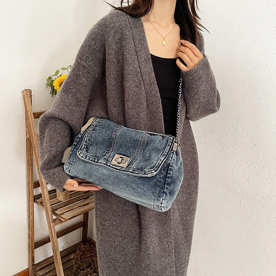 Damen elegante Umhängetasche im Jeans-Look Nord Taschen