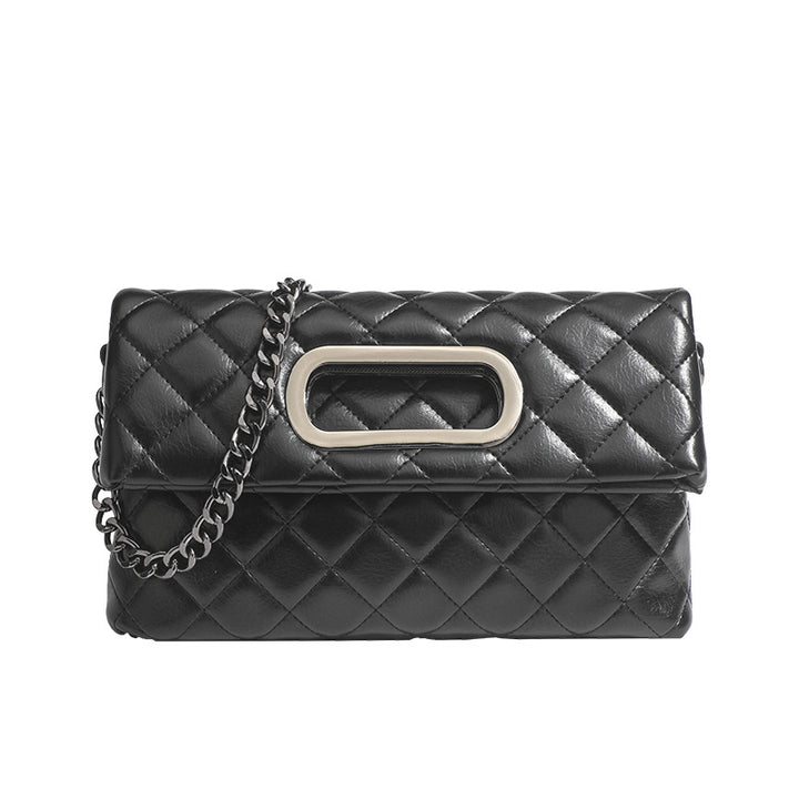 Damen Clutch-Tasche mit elegantem Rautenmuster und hochwertigem Kettenverschluss Nord Taschen