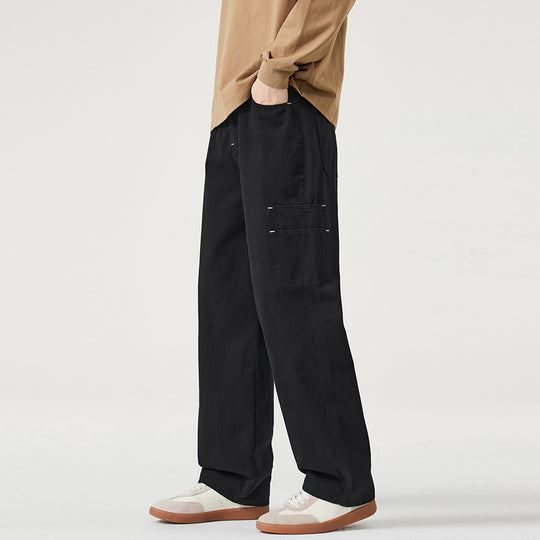 Herren Lockerweite Twill-Cargohose mit aufgesetzten Seitentaschen und geradem Bein Nord Taschen