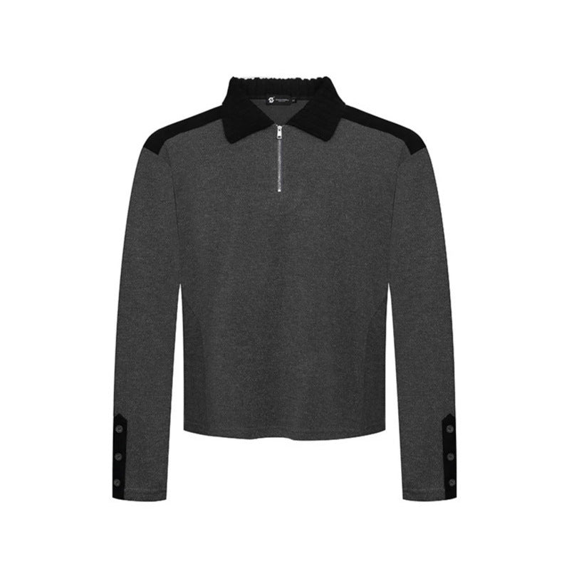 Damen Langarm-Poloshirt mit Halbzip, Kontrastschultern und Knopfmanschetten Nord Taschen