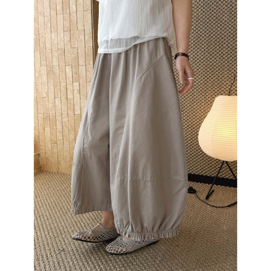 Damen Weite Balloon-Culotte-Hose mit elastischem Saum Nord Taschen