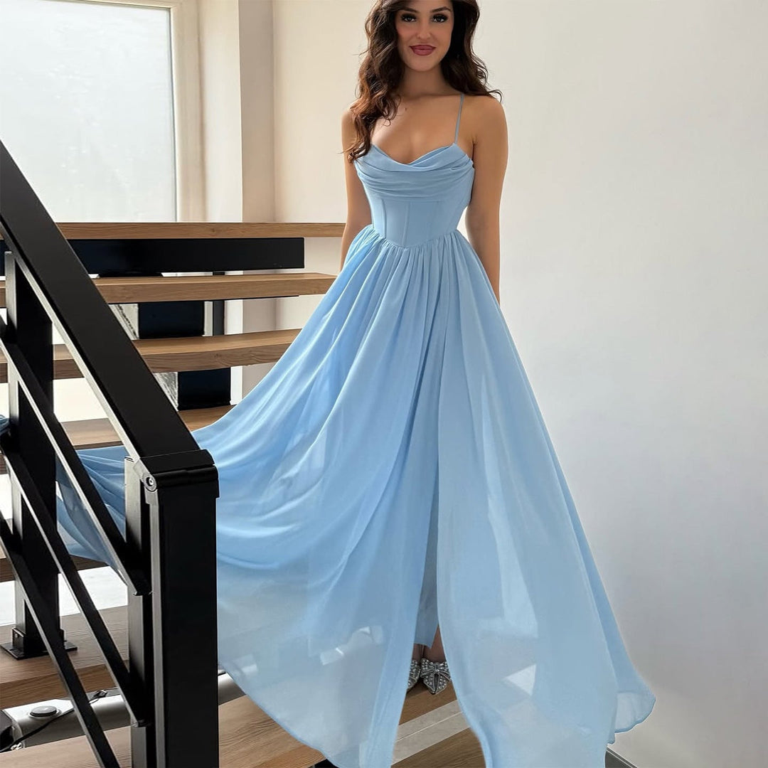 Damen Maxikleid mit zarten Raffungen und eleganter A-Linien-Form Nord Taschen