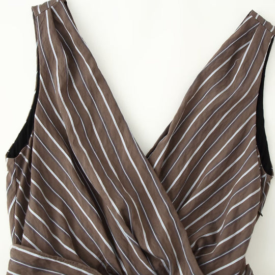 Damen Ärmelloser Wickel-Jumpsuit mit weitem Bein und Taillengürtel Nord Taschen