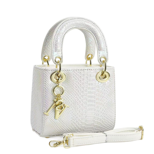 Damen elegante Mini-Handtasche im modernen Schlangenleder-Look mit abnehmbarem Tragegurt Nord Taschen