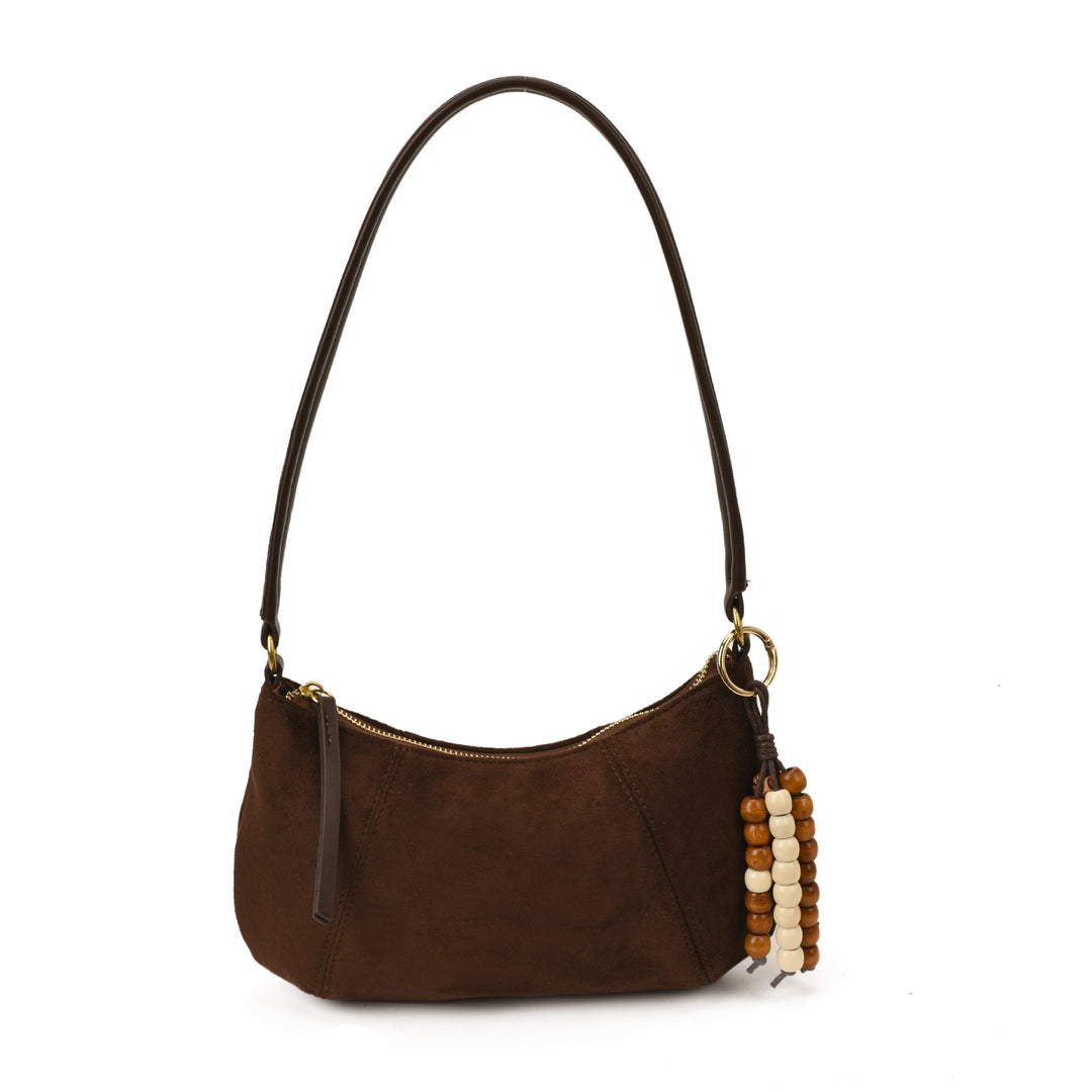 Damen Schultertasche aus weichem Veloursleder mit eleganter Form Nord Taschen