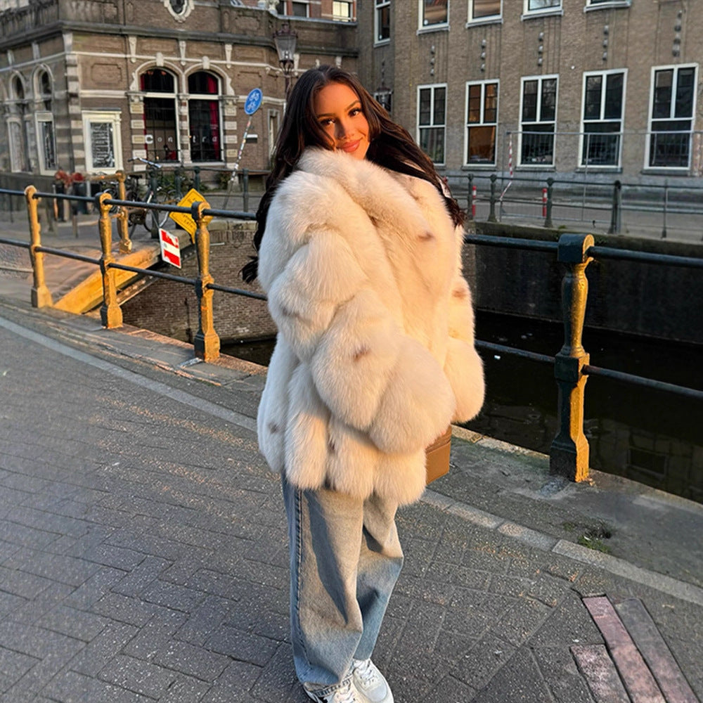 Damen Kurzgeschnittener Kunstfell-Mantel mit voluminösem Teddy-Effekt Nord Taschen