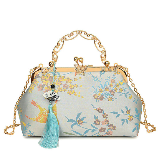 Damen Vintage-Inspirierte Clutch mit Kettenriemen Nord Taschen