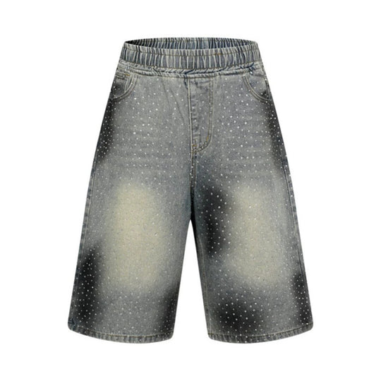 Damen hochgeschnittene Denim-Culotte-Shorts mit Komfortbund und dezentem Punktmuster Nord Taschen