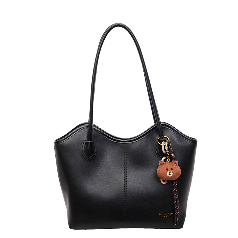 Damen trendige Shopper Tasche mit verspieltem Tieranhänger Nord Taschen