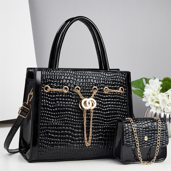 Damen Handtaschen-Set mit elegantem Krokodilleder-Look und abnehmbarer Mini-Clutch Nord Taschen