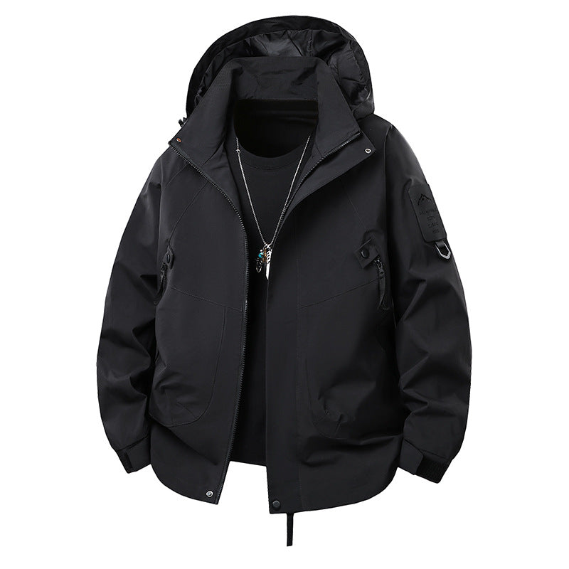 Herren Technische Kapuzen-Softshelljacke mit wasserabweisender Membran, Reißverschluss‑Taschen und verstellbarem Bund Nord Taschen