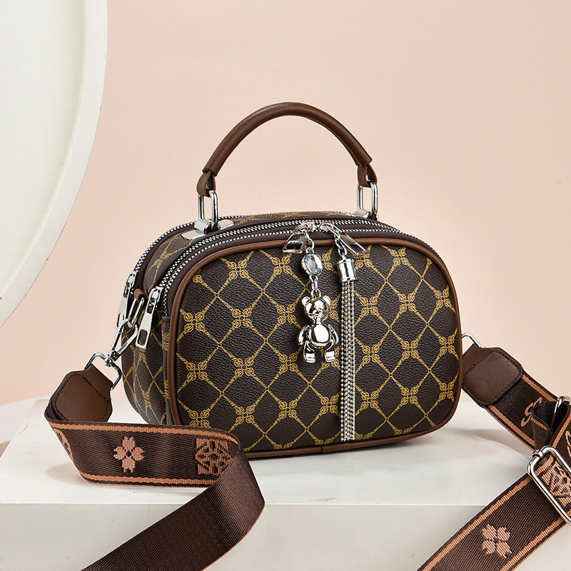 Damen Umhängetasche mit floralem Muster und robustem Tragegurt Nord Taschen
