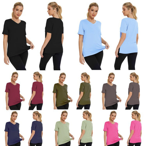 Damen Funktionales V-Ausschnitt Sportshirt mit atmungsaktiver Technologie Nord Taschen