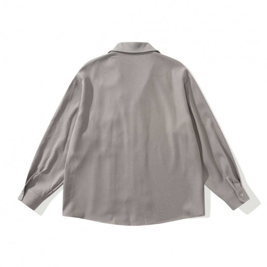 Unisex Oversize Leichtes Langarm-Hemd mit Reverskragen, Brusttasche und kastiger Silhouette Nord Taschen
