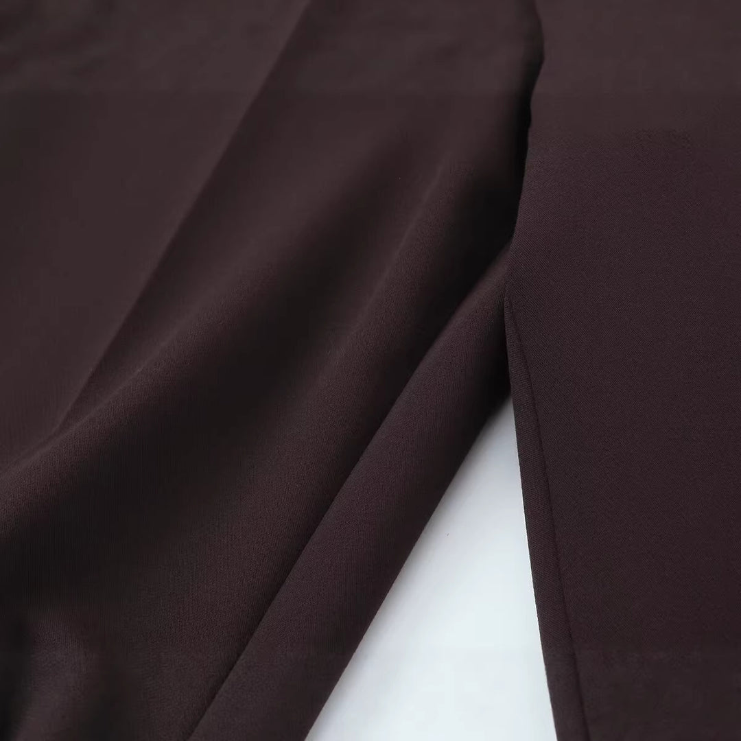 Damen Weite High‑Waist‑Hose mit Bundfalte und seitlichen Beinschlitzen Nord Taschen