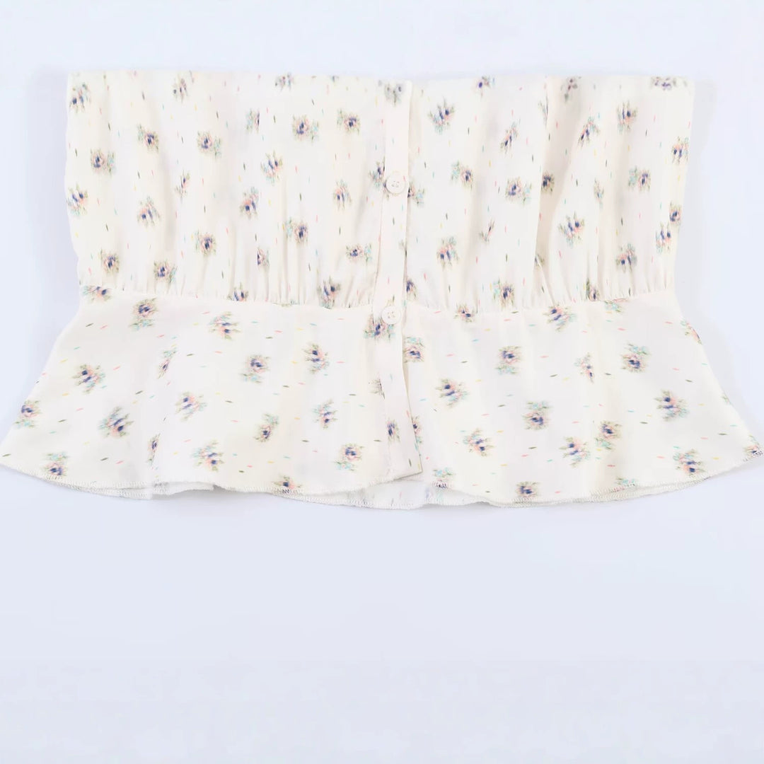 Damen Chiffon-Bluse mit Schleifenkragen, Brustpintucks und Schößchen Nord Taschen