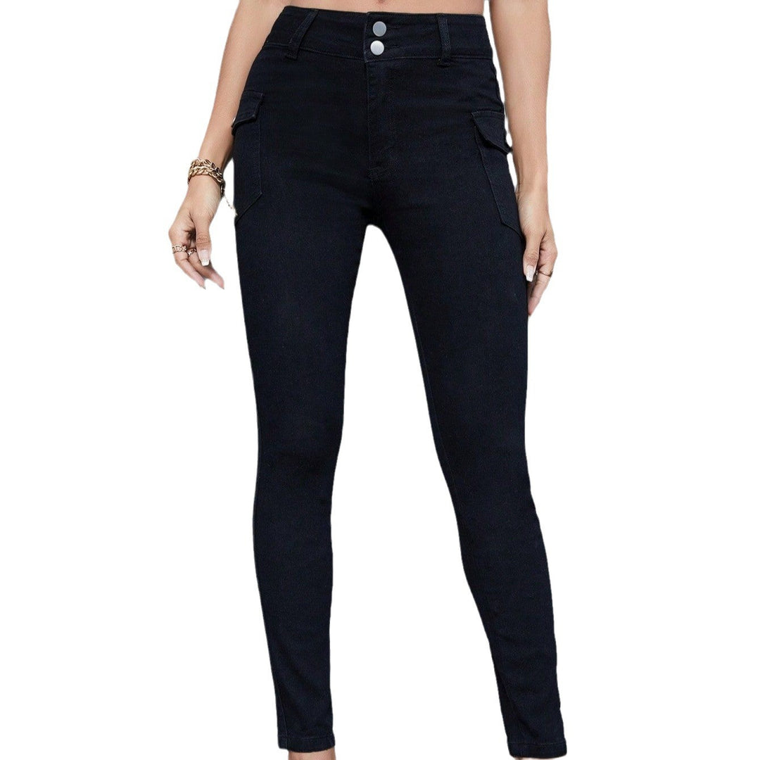 Damen High-Waist Skinny-Jeans mit seitlichen Cargotaschen und figurformendem Stretch Nord Taschen