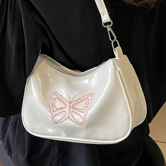 Damen Umhängetasche mit eleganter Schmetterlingsstickerei Nord Taschen
