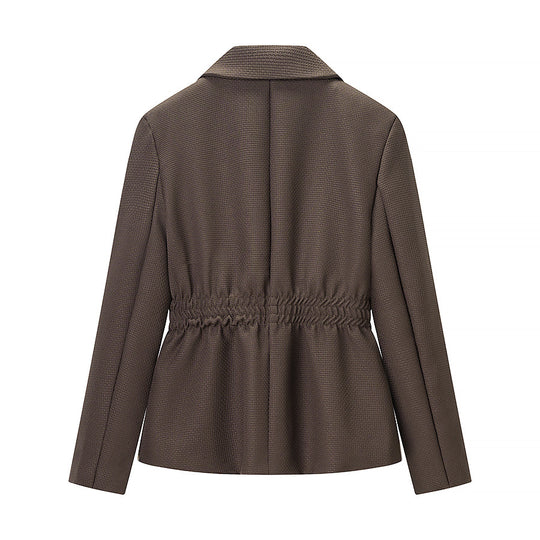 Damen Taillierter Blazer mit geraffter Taillenpartie und strukturierter Weboptik Nord Taschen