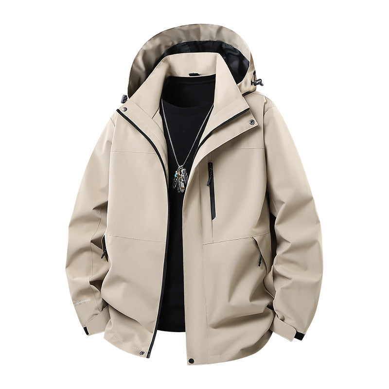 Herren Technische Softshell‑Regenjacke mit verschweißten Nähten, verstellbarer Kapuze und wasserabweisenden Reißverschlüssen Nord Taschen