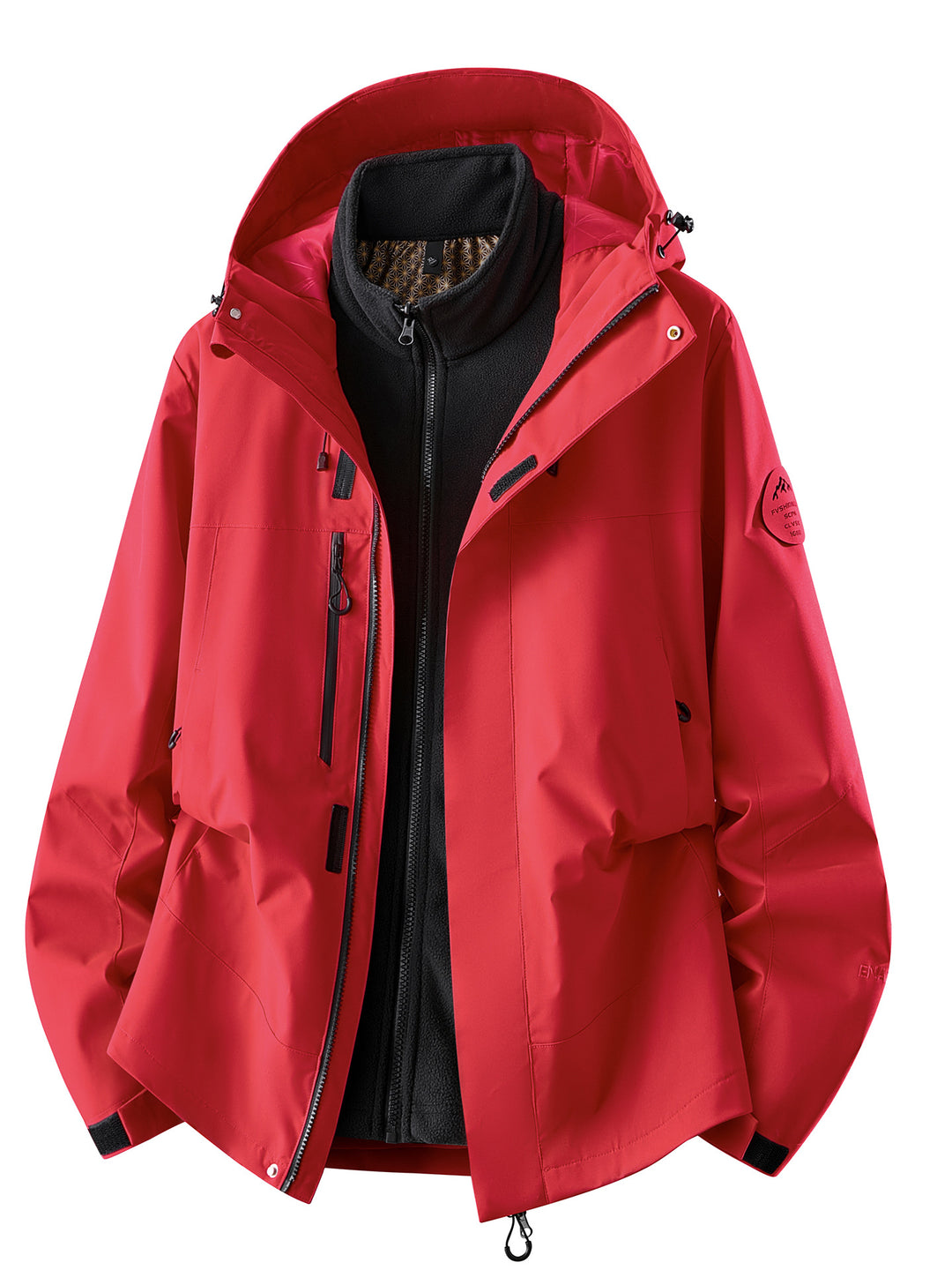 Herren wasserdichte Outdoorjacke mit abnehmbarer Fleece-Innenjacke Nord Taschen