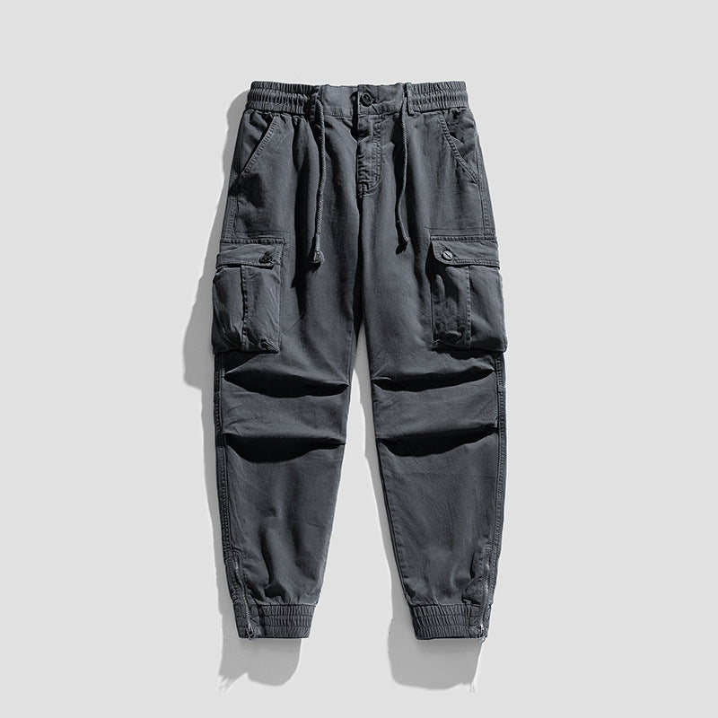 Herren Funktionale Cargohose im Joggerstil mit Tunnelzugbund, aufgesetzten Klapptaschen und Reißverschluss-Saum Nord Taschen
