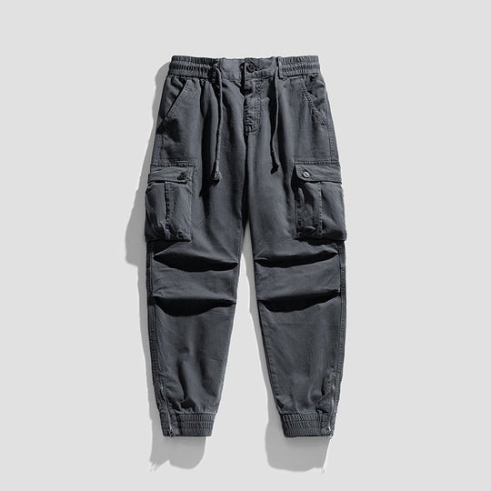 Herren Funktionale Cargohose im Joggerstil mit Tunnelzugbund, aufgesetzten Klapptaschen und Reißverschluss-Saum Nord Taschen