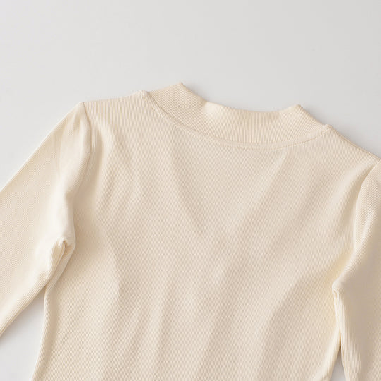 Damen Geripptes Langarmshirt mit V-Ausschnitt und taillierter Schnittführung Nord Taschen
