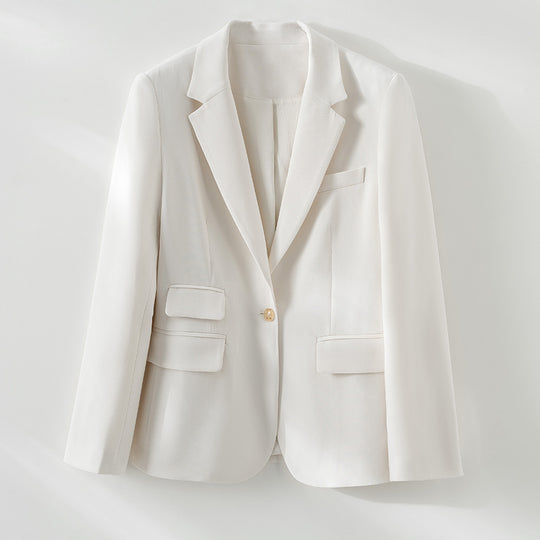 Damen taillierter Ein-Knopf-Blazer mit Reverskragen und Pattentaschen Nord Taschen