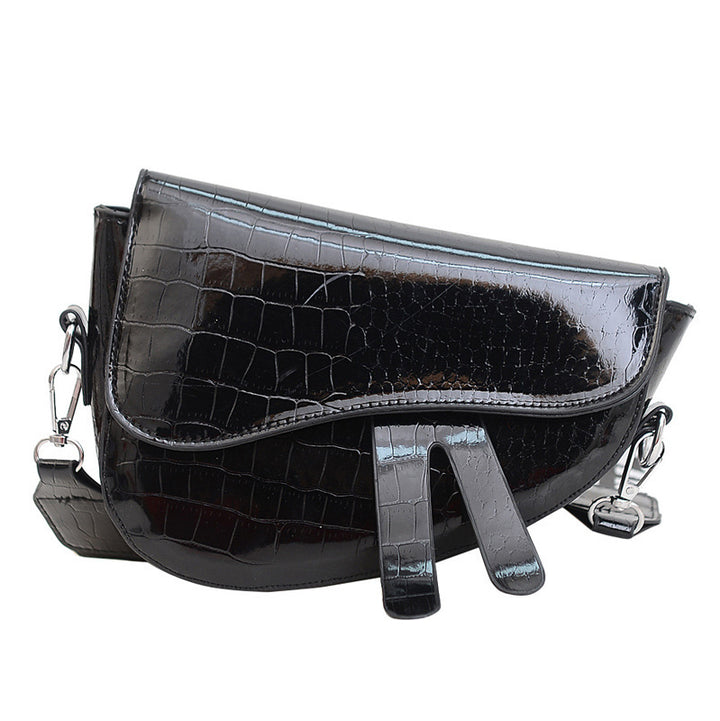 Damen schicke Umhängetasche mit glänzendem Krokodil-Look Nord Taschen