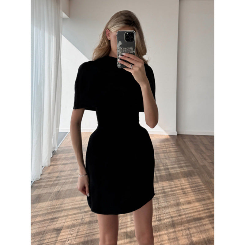 Damen Cape-Minikleid mit Stehkragen und taillierter Korsage Nord Taschen