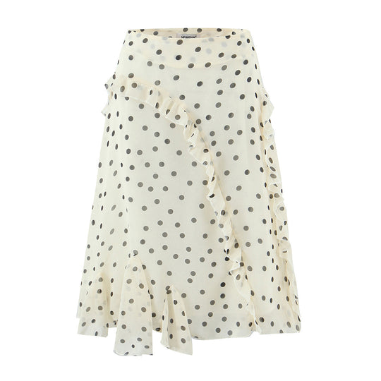 Damen Verspielter Midirock mit Wickeloptik Volants und Polka‑Dot‑Print Nord Taschen