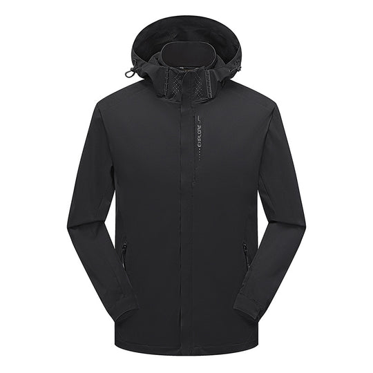 Herren leichter wasserdichter Softshell‑Hoodie mit Kapuze und Tarn‑Hex‑Alloverprint Nord Taschen