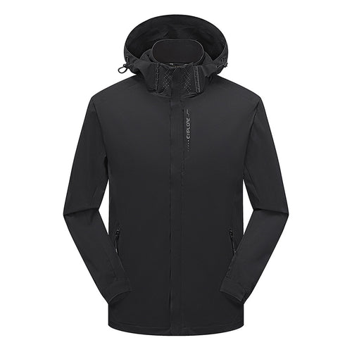 Herren leichter wasserdichter Softshell‑Hoodie mit Kapuze und Tarn‑Hex‑Alloverprint Nord Taschen
