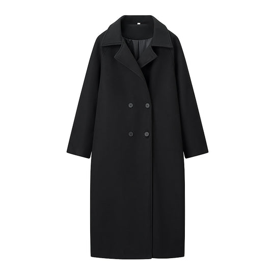 Damen Doppelreihiger Oversize-Wollmix-Mantel mit fallendem Revers und langer Silhouette Nord Taschen