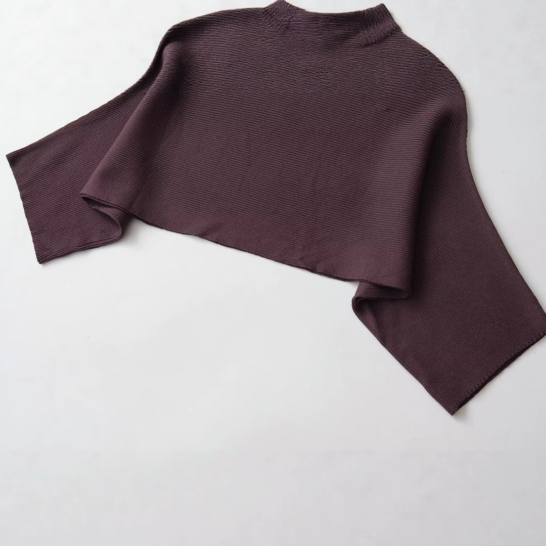 Damen Gerippter Kurz‑Poncho mit U‑Boot‑Ausschnitt und kastiger Silhouette Nord Taschen