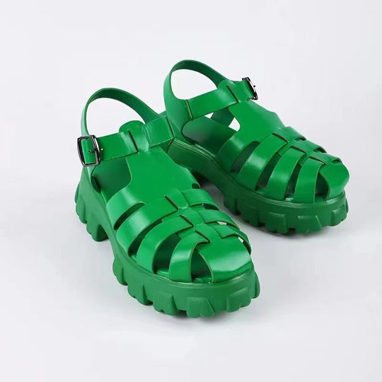 Damen stylische Plateau-Sandalen mit verstellbaren Riemen