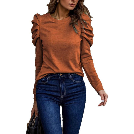 Damen Lässiger Pullover mit Rüschendetails Nord Taschen