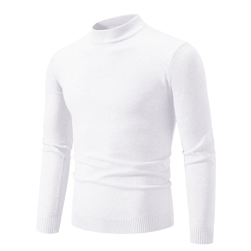 Herren Schmal geschnittener Feinstrick‑Mockneck‑Pullover mit geripptem Kragen und Saum Nord Taschen