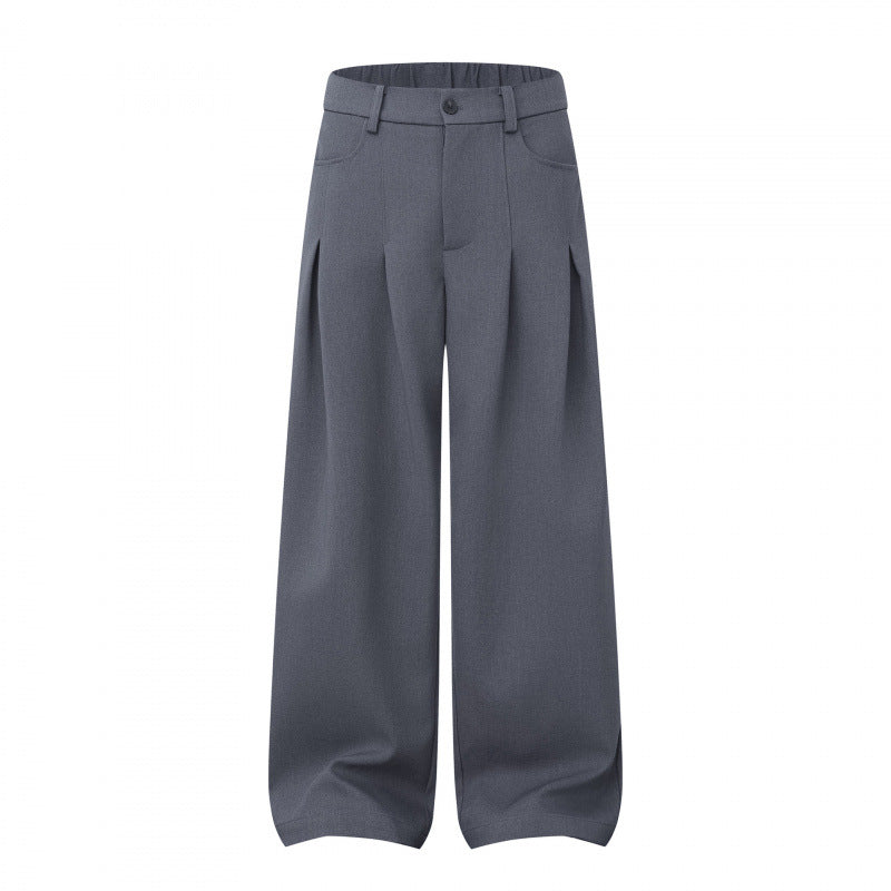 Damen Weite Highwaist-Hose mit Kellerfalten, Gürtelschlaufen und Cropped-Bein Nord Taschen