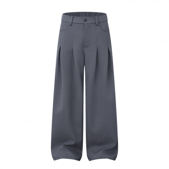 Damen Weite Highwaist-Hose mit Kellerfalten, Gürtelschlaufen und Cropped-Bein Nord Taschen