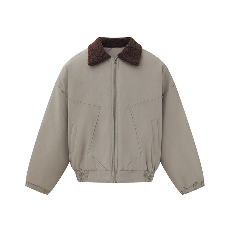 Unisex Boxy Blousonjacke mit Teddykragen und elastischem Saum Nord Taschen