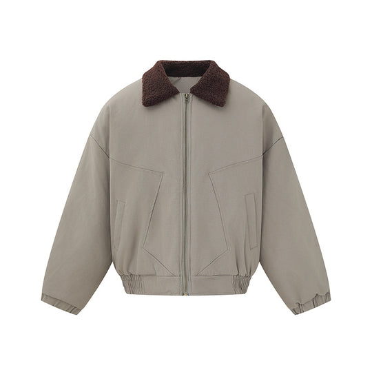 Unisex Boxy Blousonjacke mit Teddykragen und elastischem Saum Nord Taschen