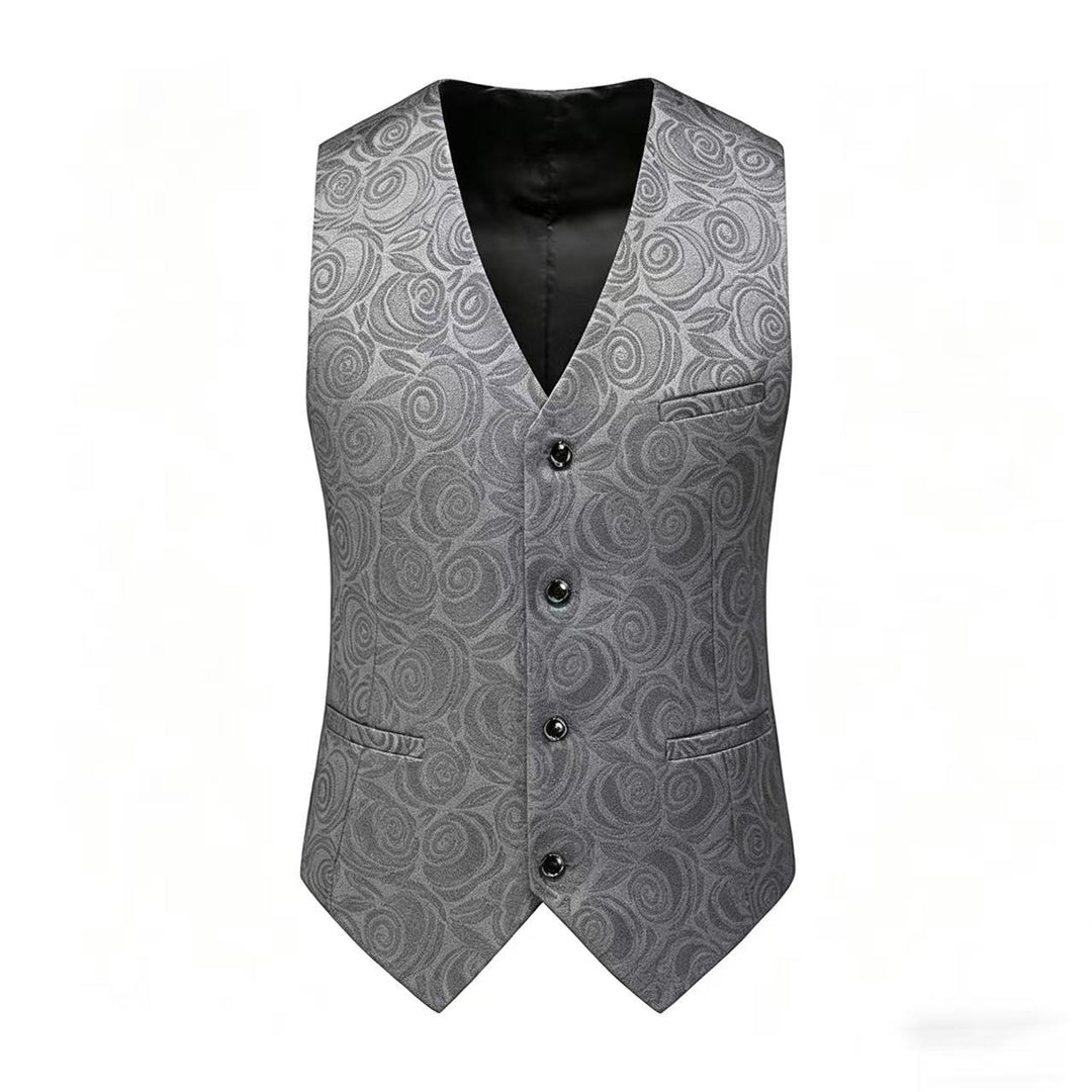 Herren Jacquardweste mit ornamentaler Struktur, spitz zulaufendem Saum und satinierter Rückseite Nord Taschen