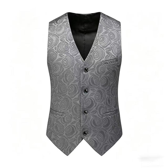Herren Jacquardweste mit ornamentaler Struktur, spitz zulaufendem Saum und satinierter Rückseite Nord Taschen