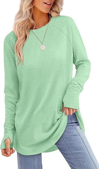Damen lässiger Langarmshirt mit modernem Schnitt