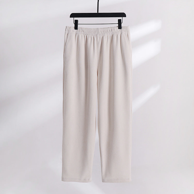 Damen Weite Cordhose mit elastischem Bund, Eingrifftaschen und geradem Bein Nord Taschen