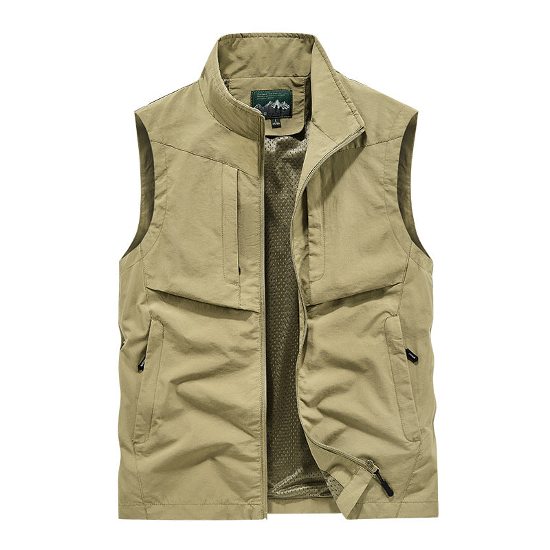Herren Utility-Outdoorweste mit Mesh-Futter, durchgehendem Reißverschluss und Multifachtaschen Nord Taschen