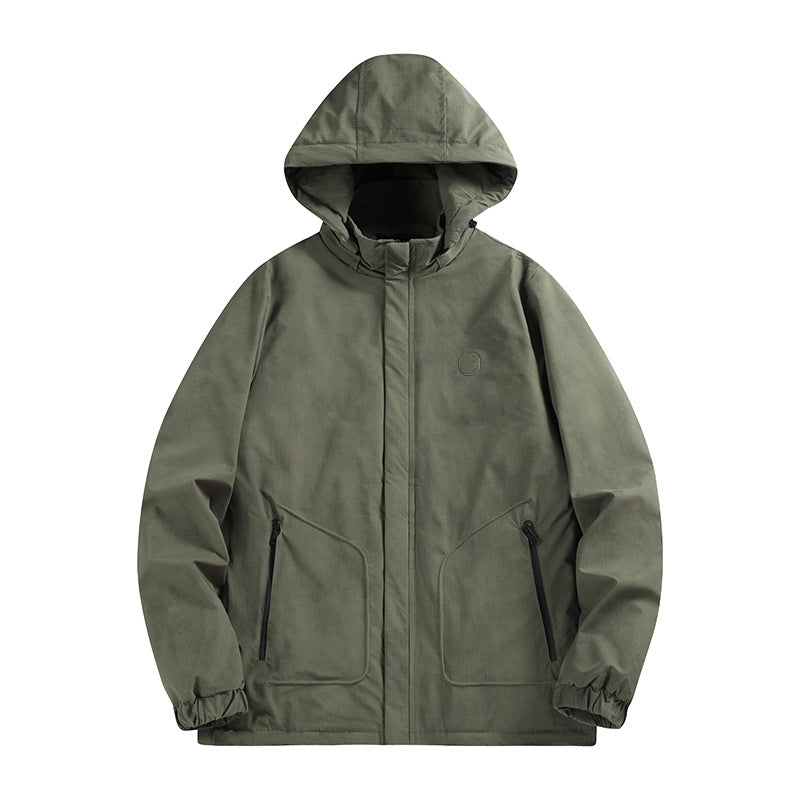Herren Wasserdichte Kapuzen-Softshelljacke mit mattierter Oberfläche und verdecktem Reißverschluss Nord Taschen