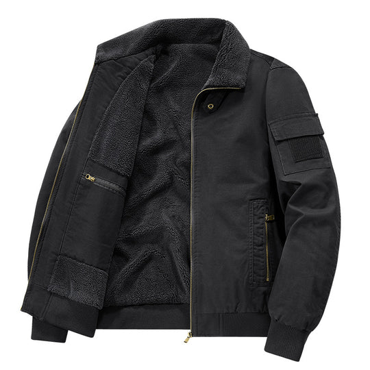 Herren Stylische Übergangsjacke mit Teddyfutter Nord Taschen